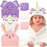 OFUSUY 9-piece towel set with hooded towels for gentle newborn drying.