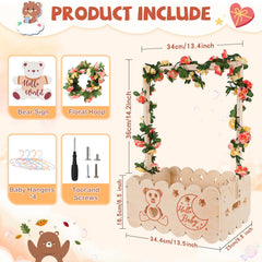 OFUSUY bear-design baby basket serves as decorative centerpiece and gift.