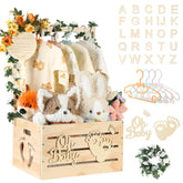 OFUSUY large wooden baby shower crate closet with handle for versatile newborn storage