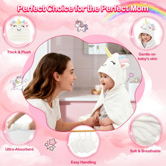 OFUSUY pink rabbit hooded towel offers cute, quick-dry post-bath warmth.