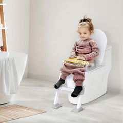 OHKIDS training chair side view—compact design fits most toilets securely.