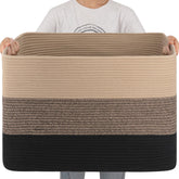 OIAHOMY 108L front view blanket basket, ideal for bedroom organization.