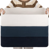 OIAHOMY 108L cotton rope basket in gradient blue for blanket storage