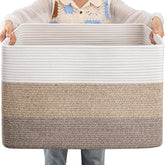OIAHOMY 108L basket in gradient yellow with ample blanket storage and sturdy rope construction