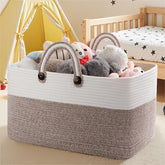 OIAHOMY 75L blanket basket in gradient brown and white for large blanket storage