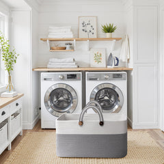 OIAHOMY cotton rope basket ideal for nurseries and living rooms.