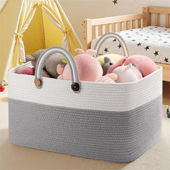 OIAHOMY blanket basket gradient grey with white for stylish storage.
