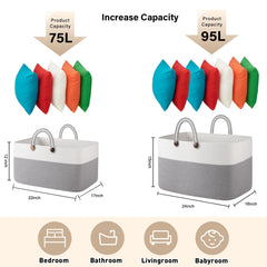 OIAHOMY rectangle basket foldable storage for space-saving organization.