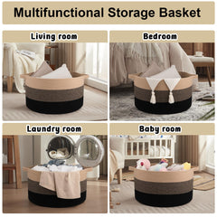 Folded view of OIAHOMY 90L blanket basket for compact storage.