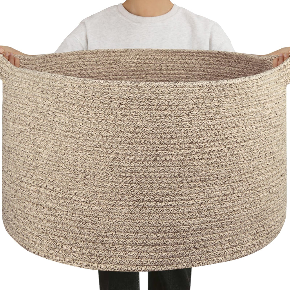 OIAHOMY 90L blanket basket for living room organization and clutter-free seating