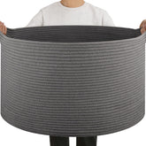 OIAHOMY 90L blanket basket side view with large storage capacity.