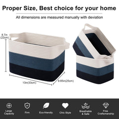 OIAHOMY bathroom storage basket, cotton rope, keeps towels neatly stored.