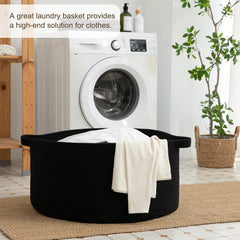 OIAHOMY 90L blanket basket demonstrating ample storage capacity
