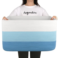 OIAHOMY large blanket basket in full view showcases rectangular storage