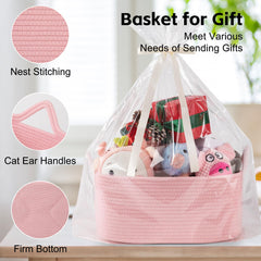 Cute cat-ear handles make lifting toys, books, or towels easier