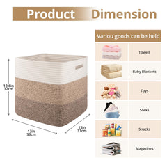 OIAHOMY handwoven cotton rope bin close-up showing sturdy weave.