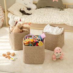 OIAHOMY cotton rope woven baskets ideal for tidy toys and essentials