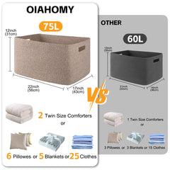 OIAHOMY basket with double reinforced handles demonstrates rugged durability.