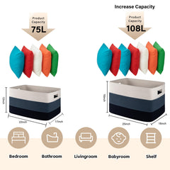OIAHOMY foldable woven basket for storage saving space when not in use