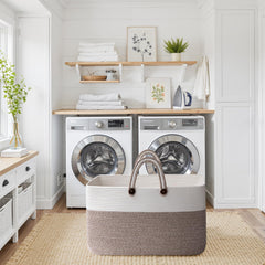 OIAHOMY foldable woven basket saves space when not in use