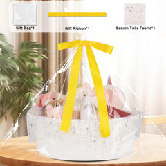 OIAHOMY cotton-woven basket with tight stitching for durability.