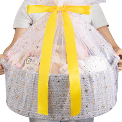 OIAHOMY gift basket empty in grey, spacious storage for toys and towels