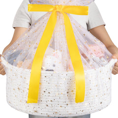 OIAHOMY gift basket empty with sturdy handles for easy transport.