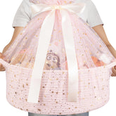 OIAHOMY large pink gift basket, empty and ready for DIY storage and gifting.