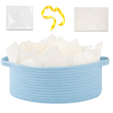 OIAHOMY gift basket with handle, blue front view, ideal for easy gifting and transport.