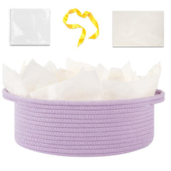 OIAHOMY lilac purple gift basket with handle, ideal for gifting and easy transport.