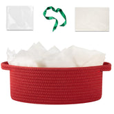 OIAHOMY gift basket with handle, red front view, ideal nursery organizer and stylish gift