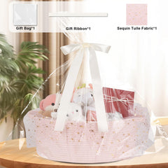 OIAHOMY basket with sturdy side handles for easy carrying around the home.