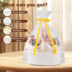 OIAHOMY gift basket with gift bag and ribbon for ready-to-gift presentation.
