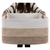 OIAHOMY large blanket basket in rectangle shape for easy blanket organization