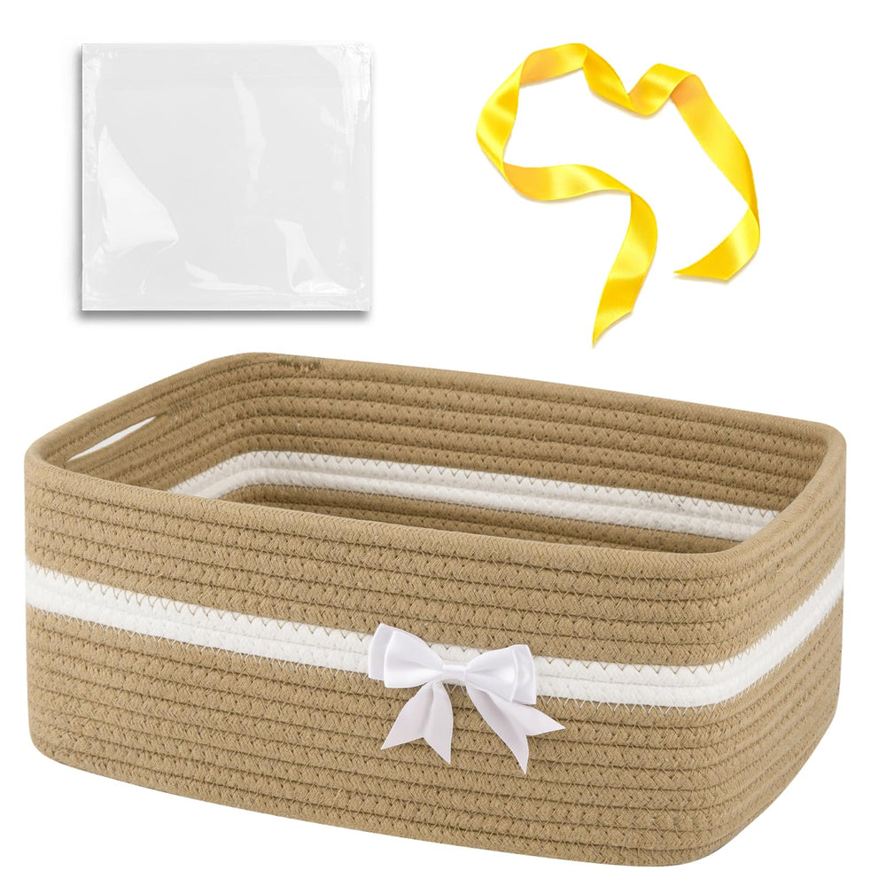 OIAHOMY large woven storage basket, side view, ideal for organized shelves.