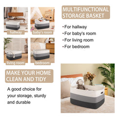 OIAHOMY living room basket shown filled with blankets for easy storage