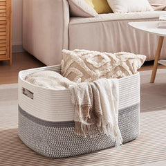 OIAHOMY living room storage basket keeps blankets tidy and accessible