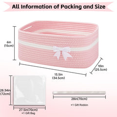 OIAHOMY nursery storage basket in pink for baby essentials