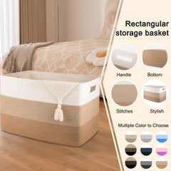 OIAHOMY rectangle living room basket for bedroom, nursery, or laundry.