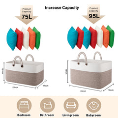 OIAHOMY rectangle-woven storage basket enhances any room while keeping textiles tidy