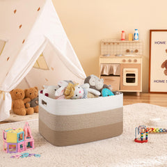 OIAHOMY rectangular storage basket highlights durable woven design for everyday use.