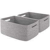 OIAHOMY grey storage basket on shelf for organized spaces