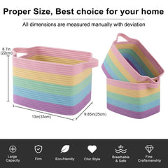 OIAHOMY Rainbow Pastel foldable basket in a bathroom setting for towels
