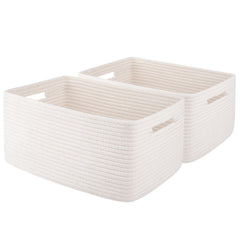 OIAHOMY storage basket rectangular 2-pack showcases durable woven texture for tidy shelves.