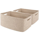 OIAHOMY storage basket on shelves, large 2-pack, ideal for decluttering.