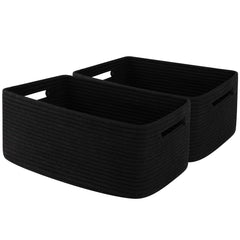 OIAHOMY storage basket on shelves in black, ideal for organizing clutter