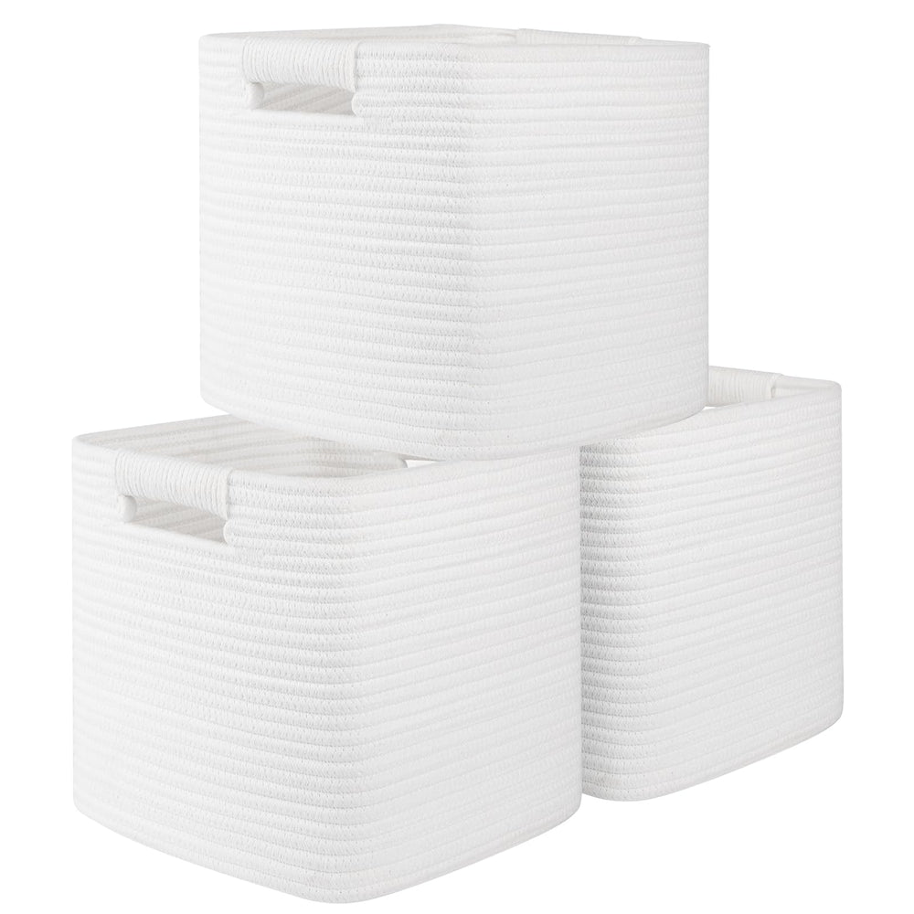 OIAHOMY storage cubes 11 inch with reinforced handles for easy shelf organization.