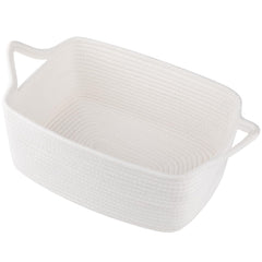 OIAHOMY woven basket with cat-ear handles for easy portable toy storage.