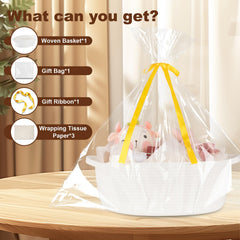 OIAHOMY woven basket white texture, lightweight yet durable for everyday use.