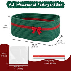 OIAHOMY green woven storage basket for decorations and home organization